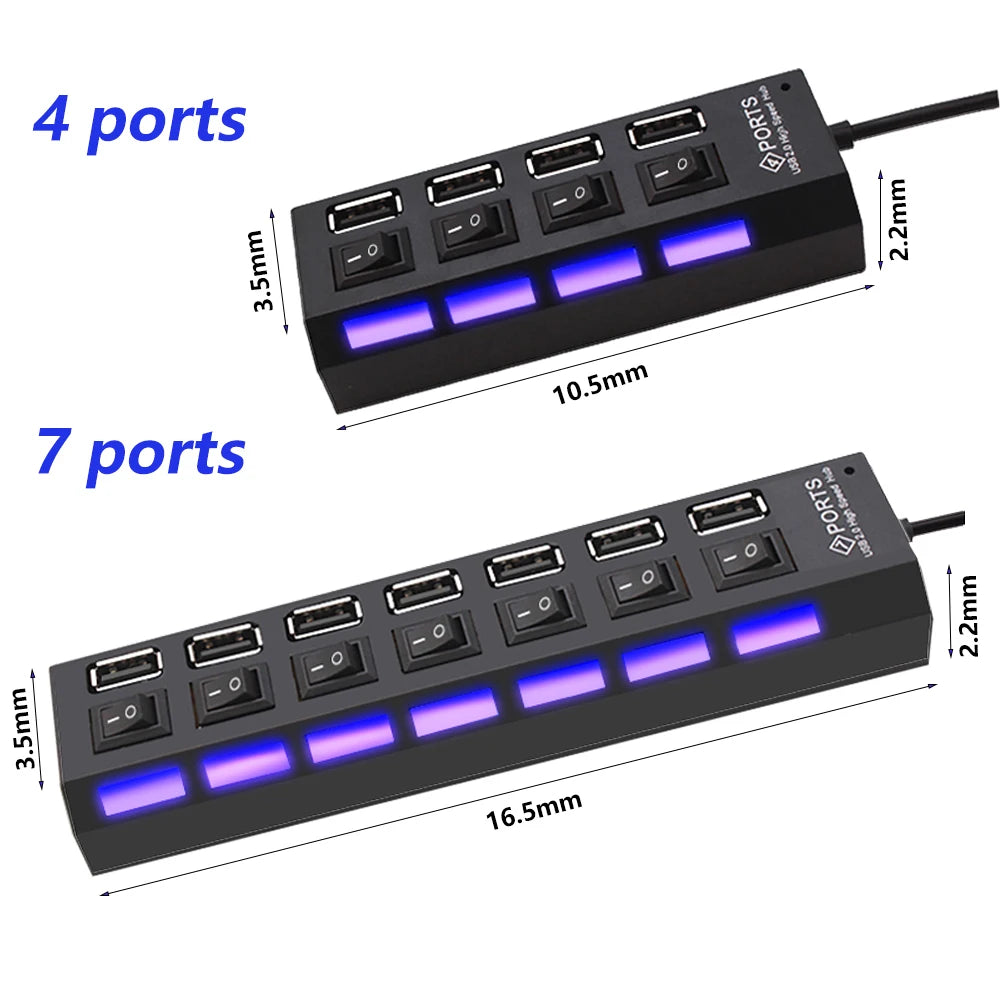 USB Hub 4 and 7 ports.