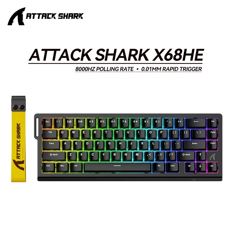 ATTACK SHARK X68HE 8KHz Wired Magnetic Gaming  Keyboard.