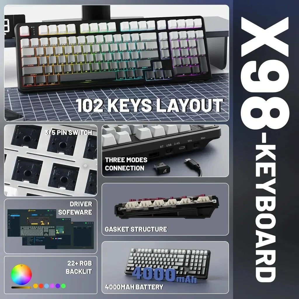 Attack Shark X98 Wireless Mechanical Keyboard.