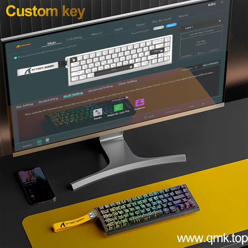 ATTACK SHARK X68HE 8KHz Wired Magnetic Gaming  Keyboard.