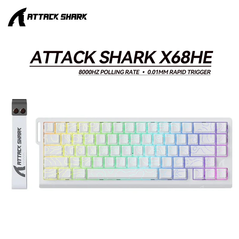 ATTACK SHARK X68HE 8KHz Wired Magnetic Gaming  Keyboard.