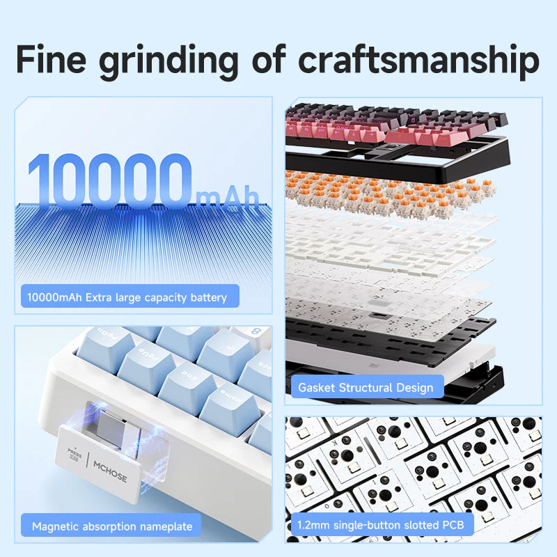 MCHOSE G98V2 Wireless Mechanical Keyboard.